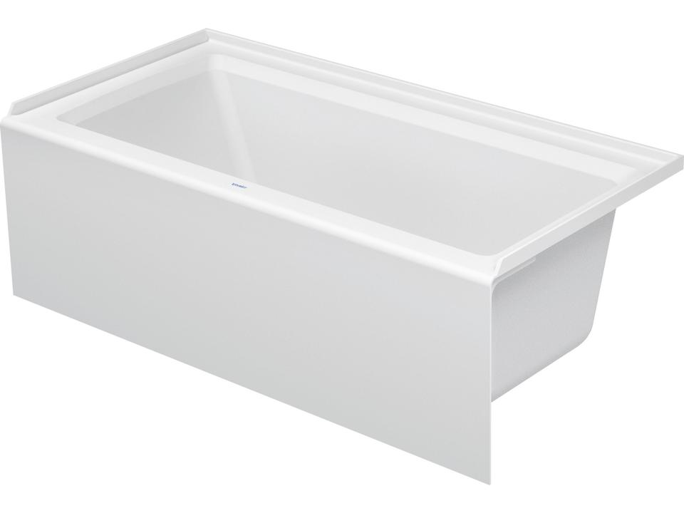 Architec 60" x 30" Rectangular Alcove Bathtub in White Acrylic with Right Drain