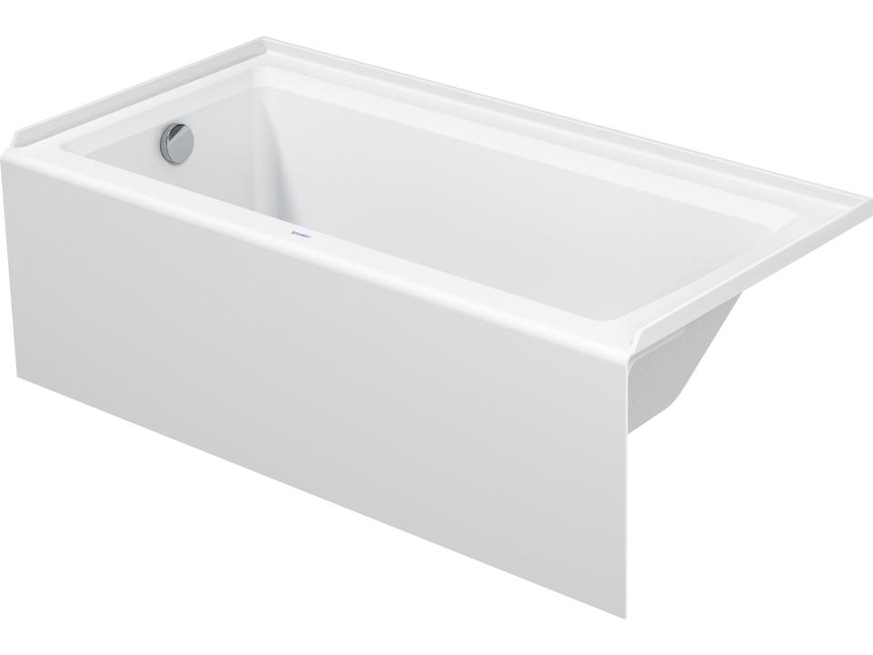 Architec 60" x 30" Rectangular Alcove Bathtub in White Acrylic with Left Drain