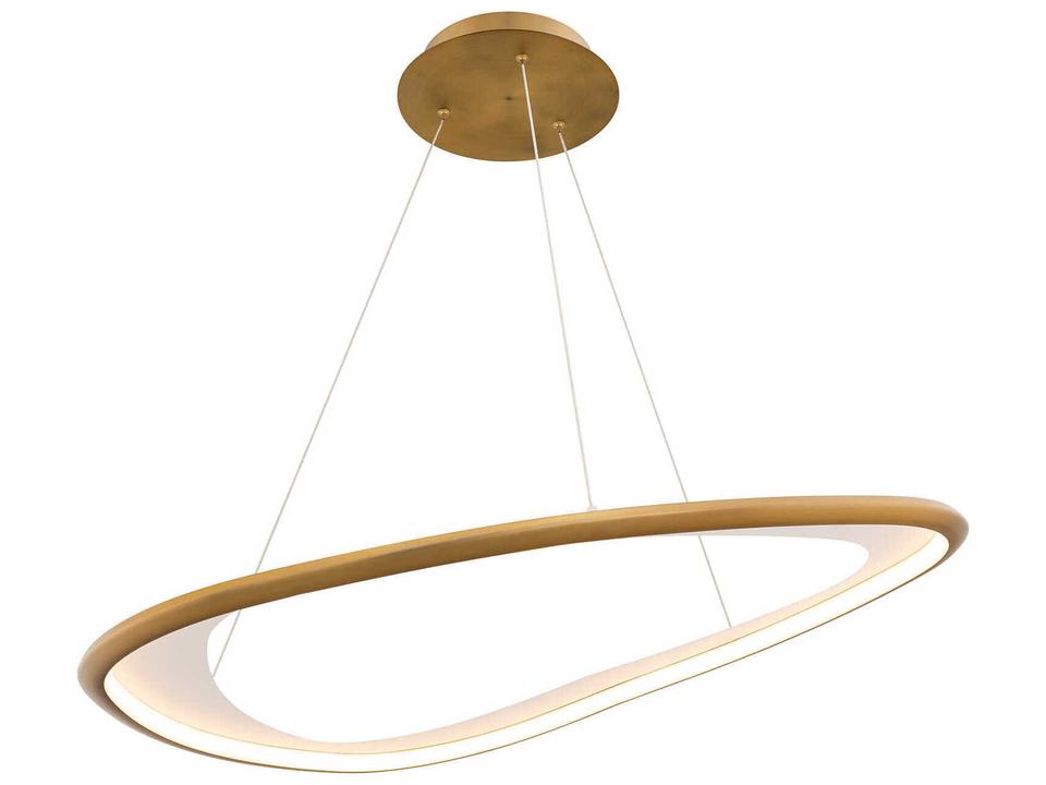 Oyster 1-Light Aged Brass Pendant