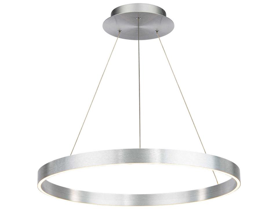 Sirius 1-Light Brushed Aluminum Silver LED Round Pendant