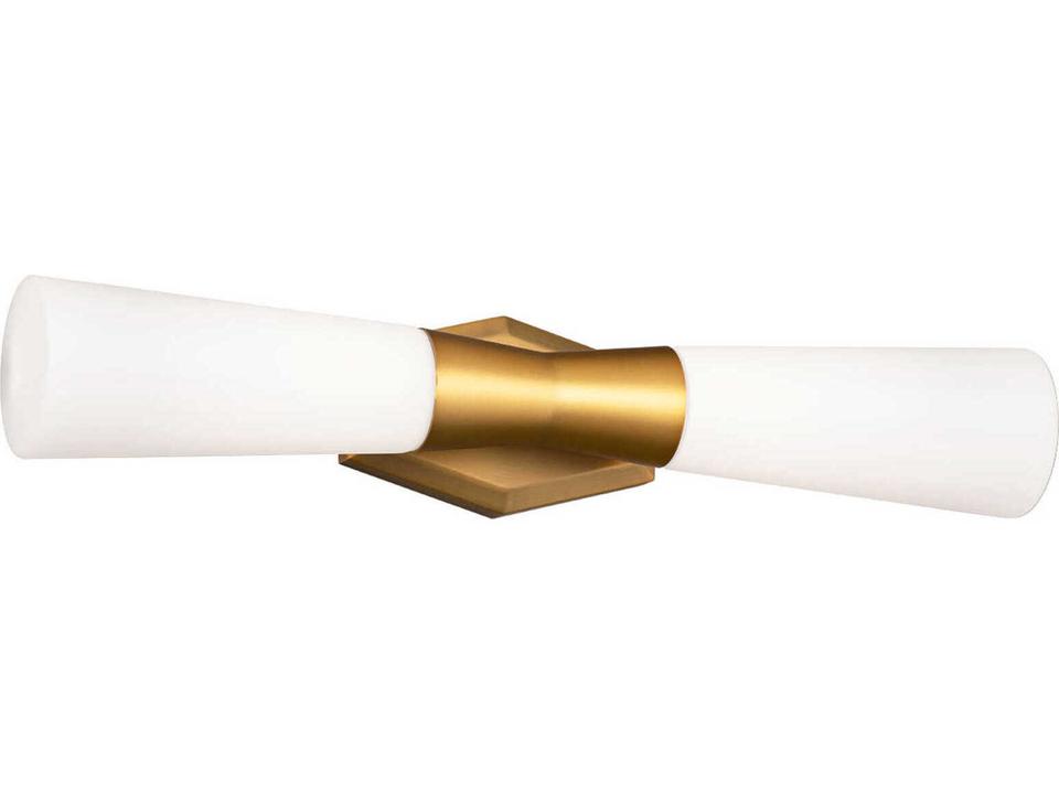 Locke LED Bath Vanity and Wall Light in Aged Brass