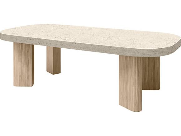 Pompano 54-Inch x 25-Inch Rectangular Poly Stone Coffee Table Top