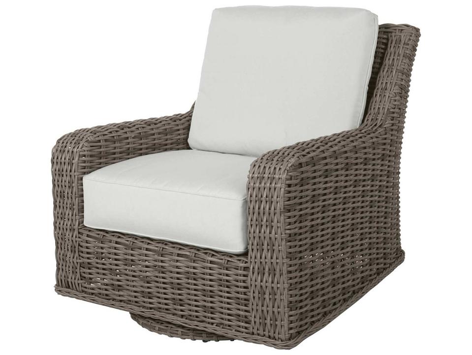 Laurent Wicker Swivel Glider Lounge Chair