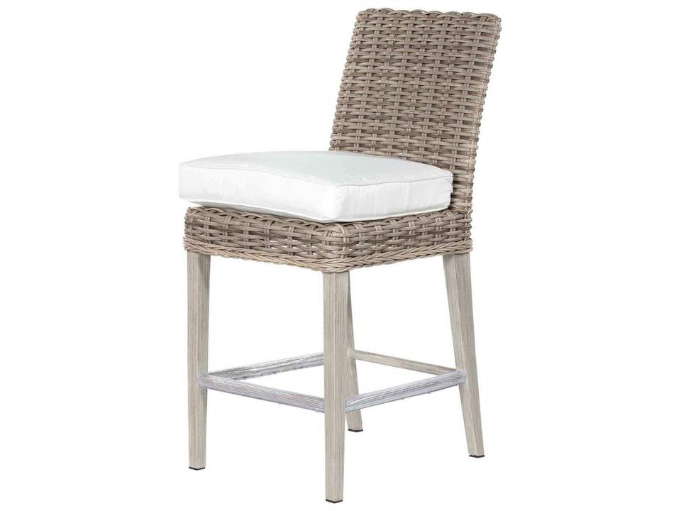 Laurent Wicker Armless Outdoor Patio Bar Stool
