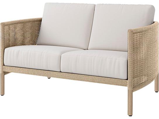 Orleans Eco-Weave Outdoor Loveseat with Cushions in Barley and Flax