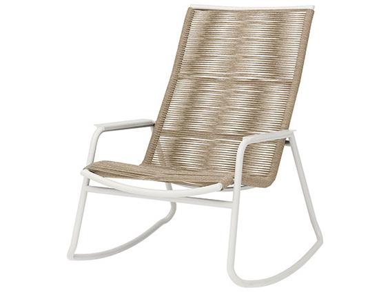 Cabana High Back Aluminum Wicker Stackable Outdoor Rocker