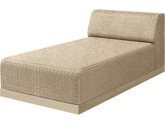 Grande 70-Inch Aluminum Wicker Padded Armless Chaise Section