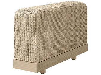 Grande Modular Outdoor Sectional Armrest Section in Aluminum Wicker