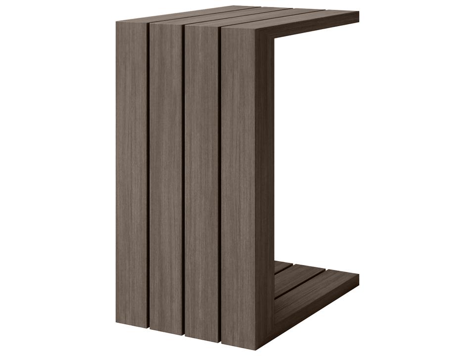 Bari Aluminum Rectangular C Table with Plank Style Top