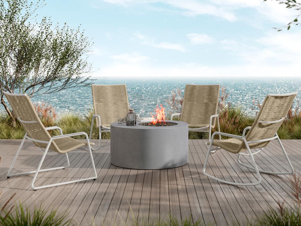 Cabana Aluminum Fire Pit Lounge Set
