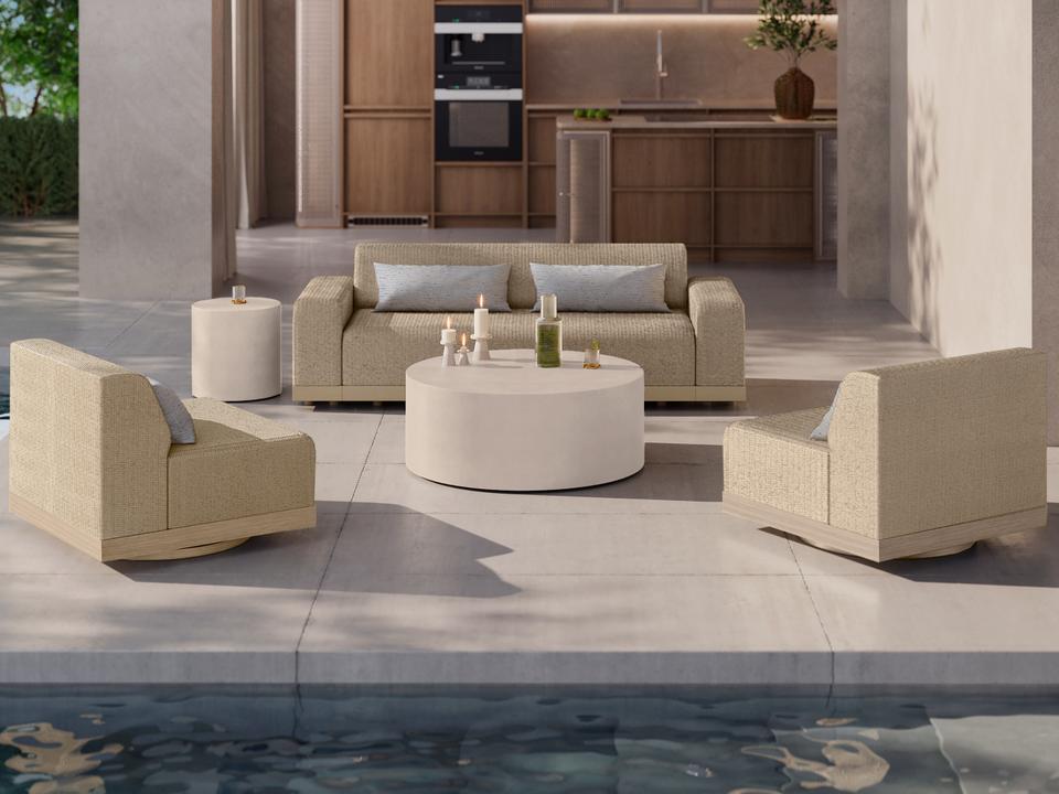 Grande Aluminum Wicker Padded Lounge Set