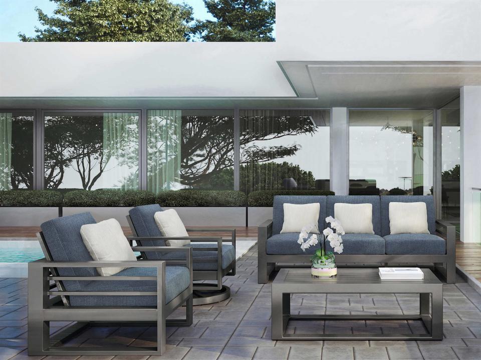 Palermo Cushion Aluminum Outdoor Patio Lounge Set