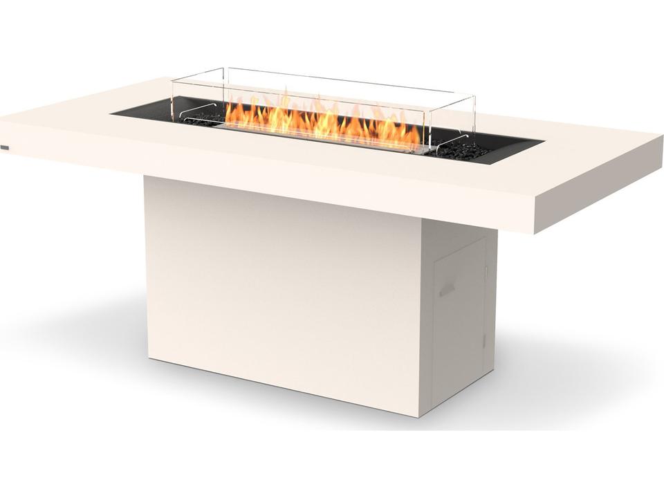 Gin 90 Bar Height Fire Table in Bone Concrete