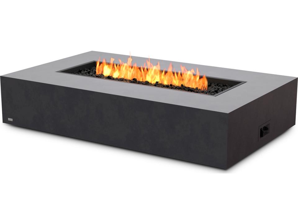 EcoSmart Fire Wharf Rectangular Outdoor Patio Fire Pit Table with LP/NG Gas Burner