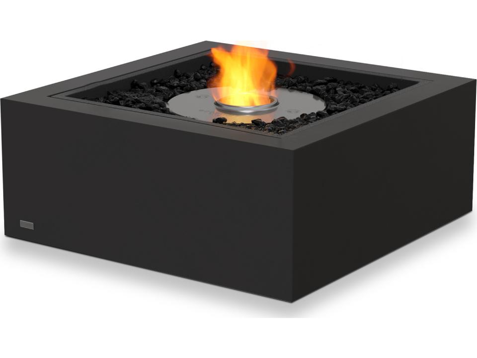 Base 30 Square Fire Pit Table with Ethanol Burner in Black