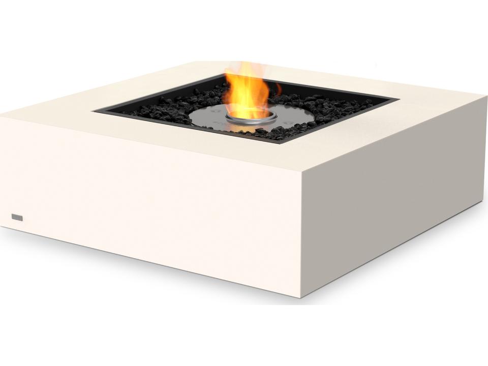 Base 40 Square Fluid Concrete Ethanol Fire Pit Table in Black