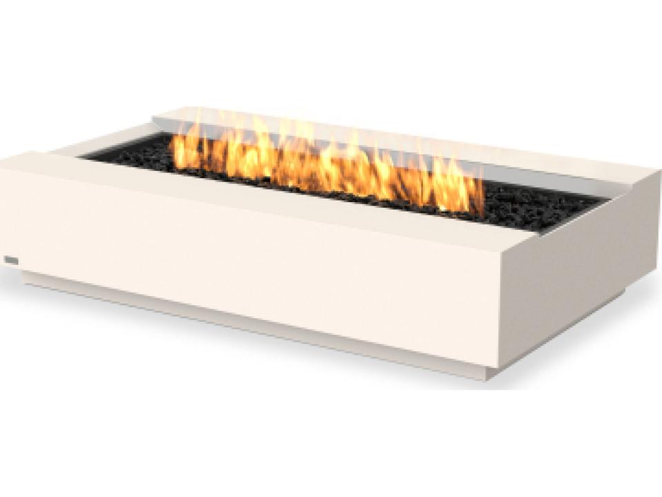 Cosmo Rectangular Fire Pit Table with Ethanol Burner in Bone