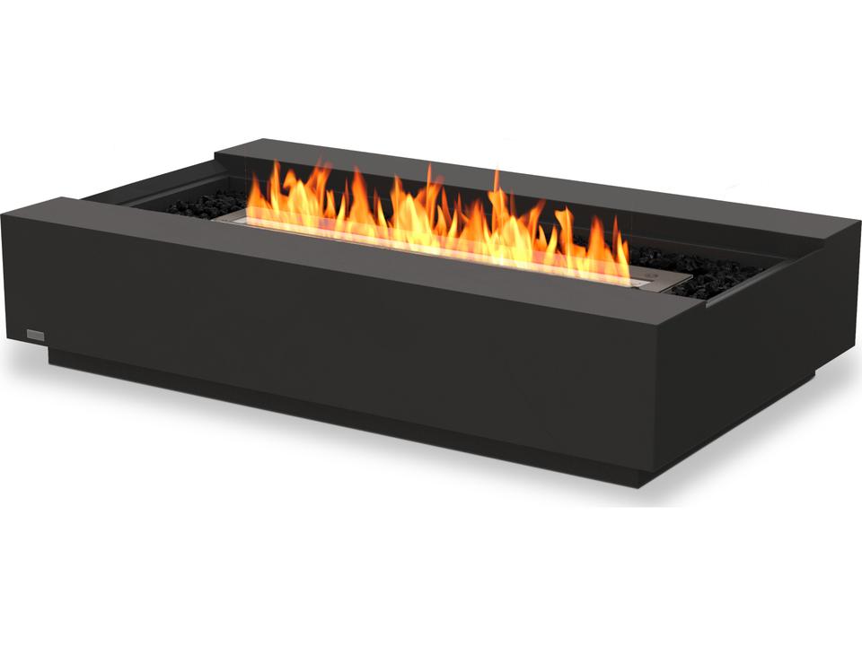 Cosmo 50 Inch Rectangular Bioethanol Fire Pit Table in Graphite