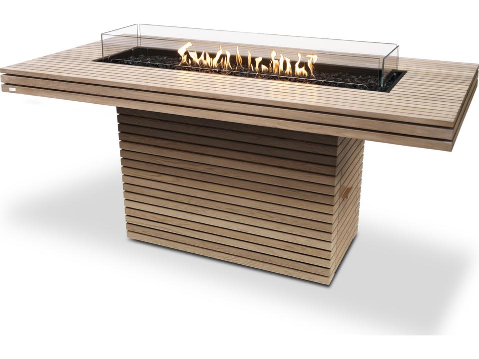EcoSmart Fire Gin Rectangular Outdoor Fire Pit Table with Ethanol Burner Black