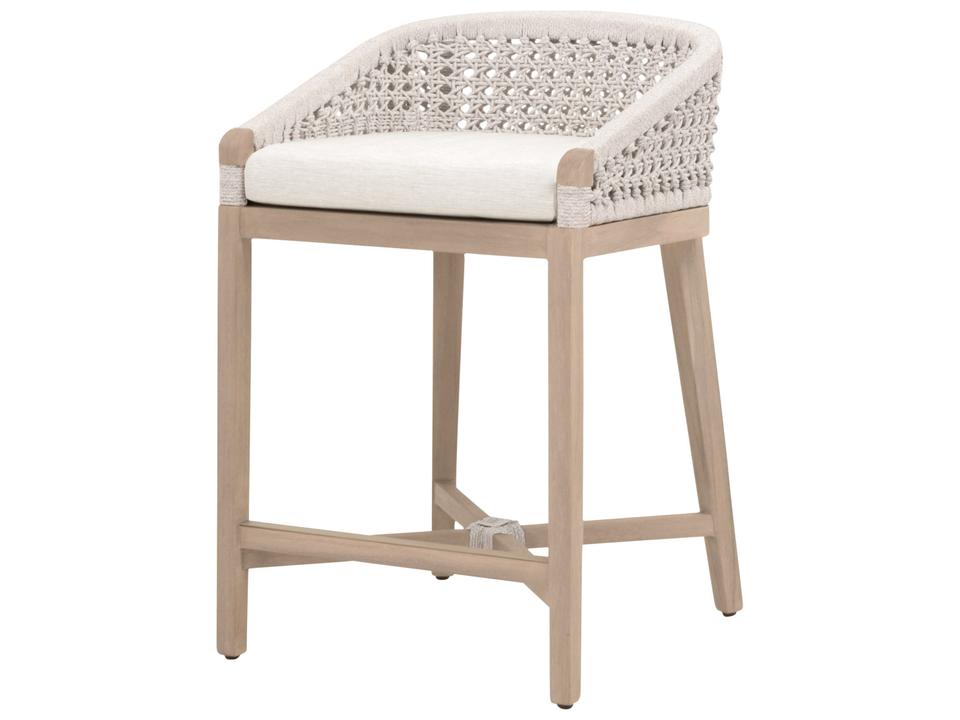 Montecito Woven Counter Stool with White Cushion