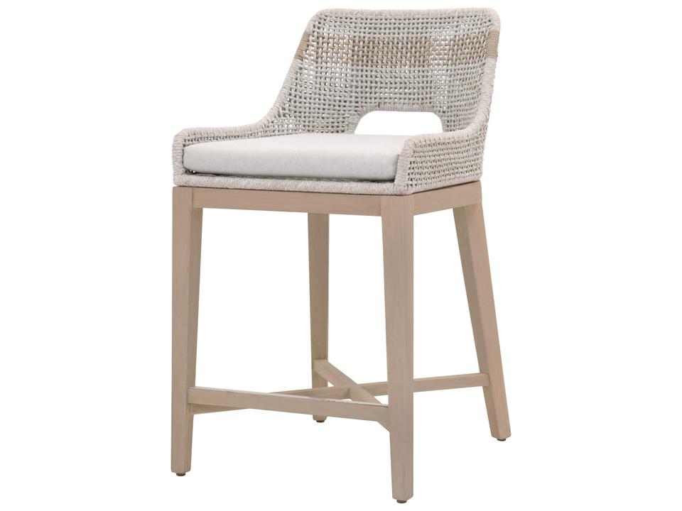 Woven Tapestry Counter Stool in Washed Ever Teak and Pumice
