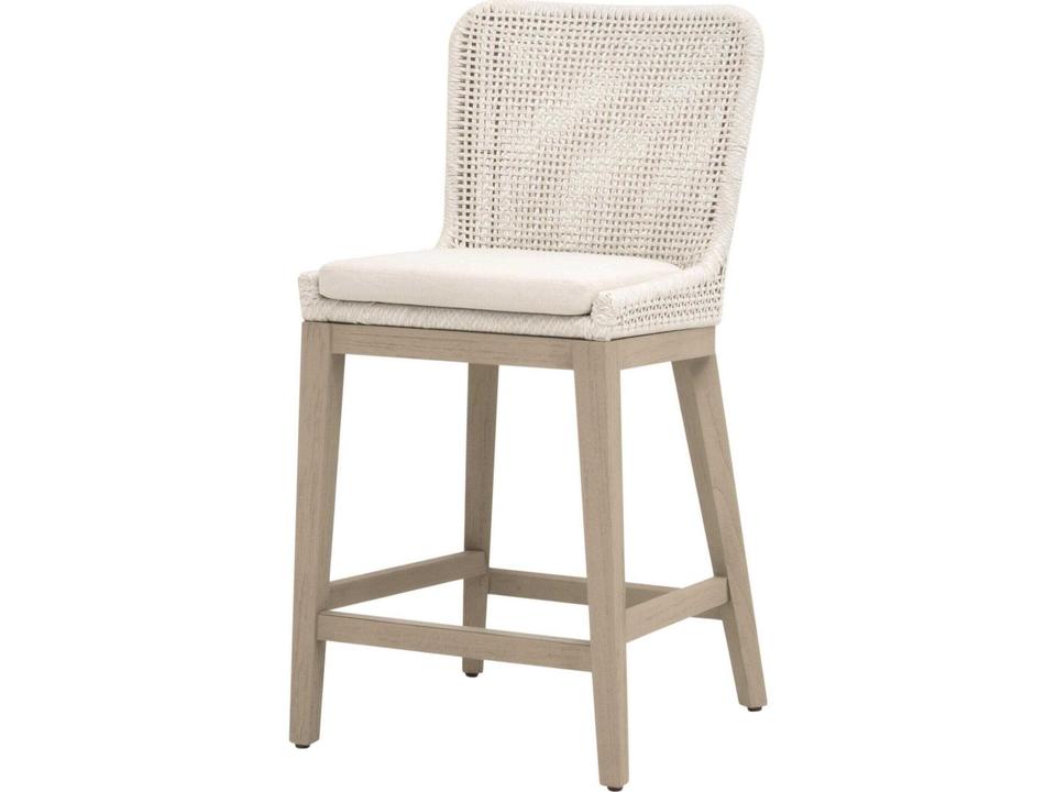 Woven - Outdoor Washed Ever Teak Aluminum Cushion Counter Stool