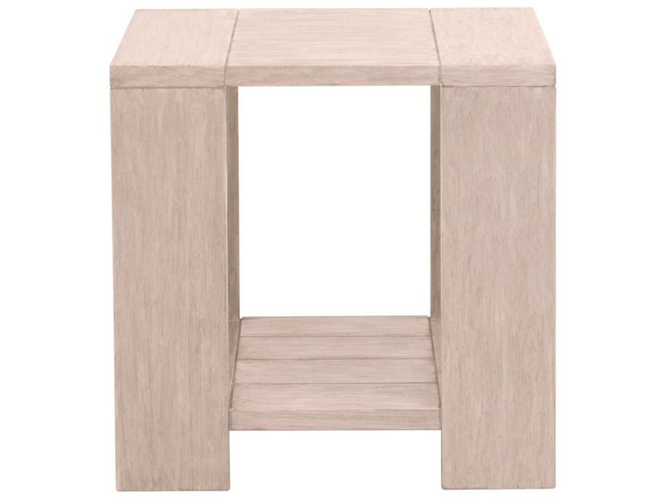 Essentials for Living Sur Outdoor Square End Table in Washed Ever Teak