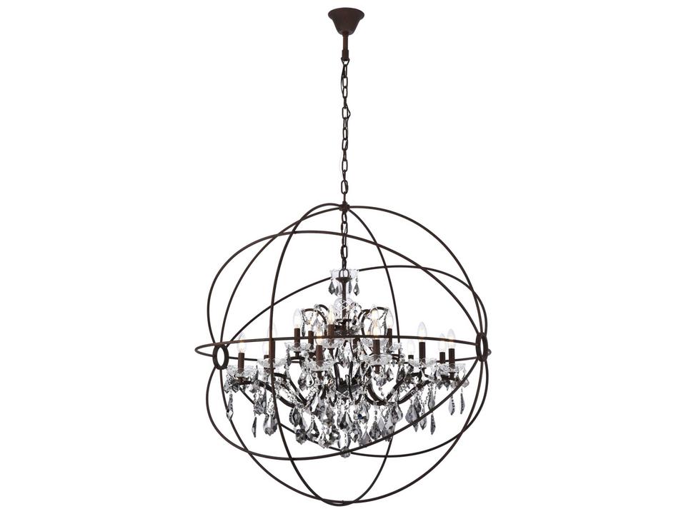 Geneva 18-Light Chandelier in Rustic Intent with Silver Shade Crystal