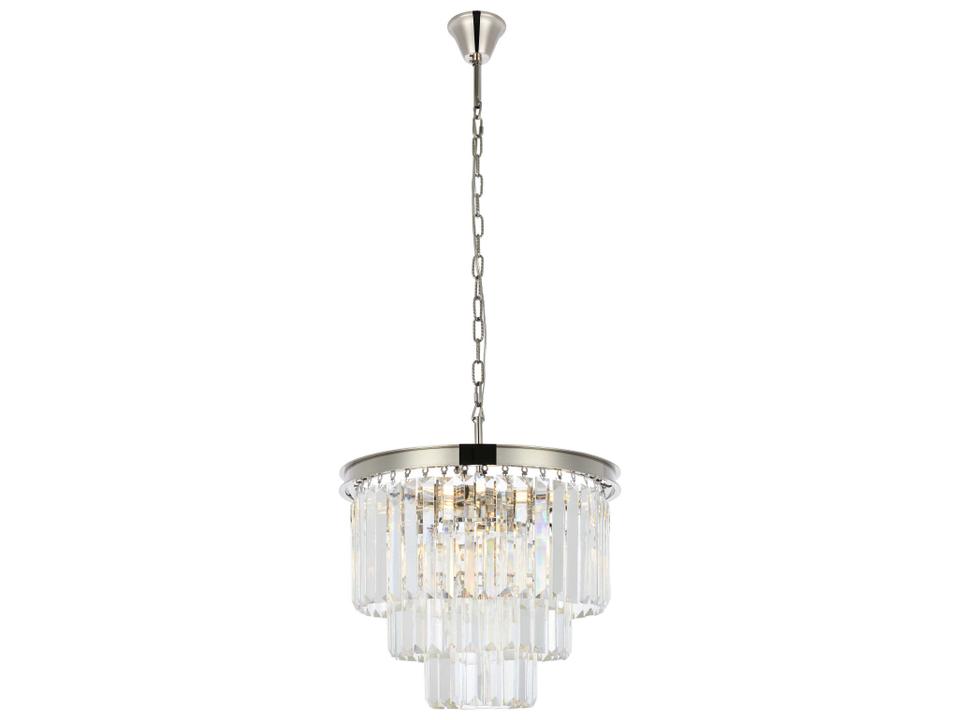 9-Light Sydney Royal Cut Crystal Chandelier in Polished Nickel