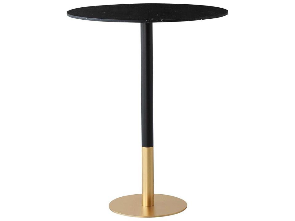 Ronan Round Faux Marble Pub Dining Table in Black Gold