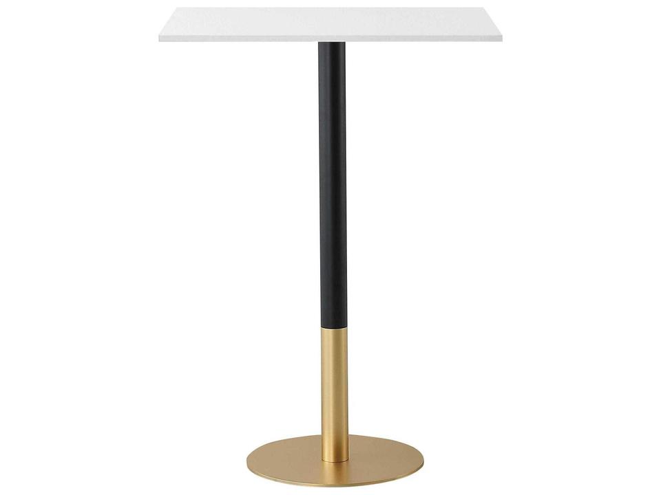 Ronan Rectangular Faux Marble Bar Table in White Gold