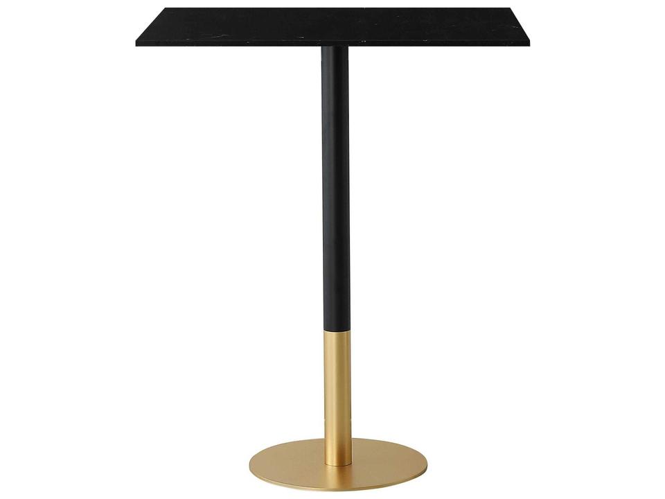 Ronan Rectangle Pub Table Faux Marble Top Black Gold Finish