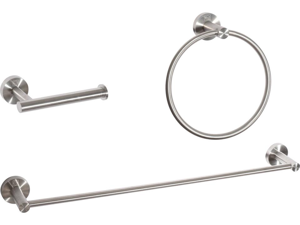 Alma 3-Piece Bathroom Hardware Set in Brushed Nickel