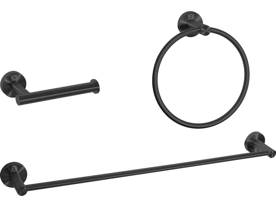 Alma 3-Piece Bathroom Hardware Set in Matte Black