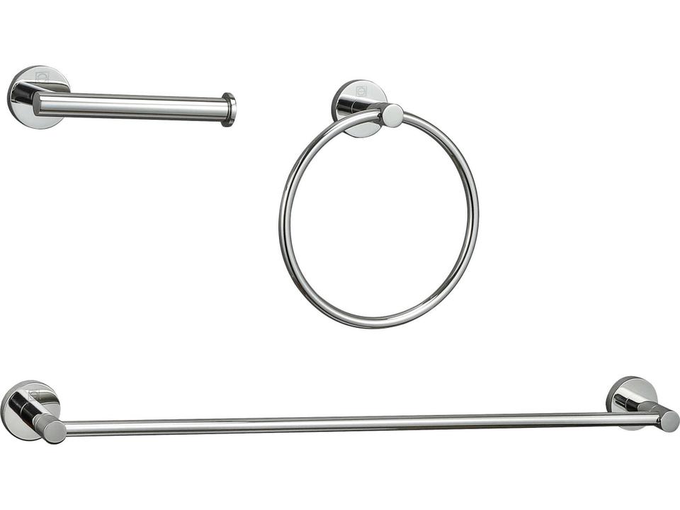 Alma Chrome 3-Piece Bathroom Hardware Set