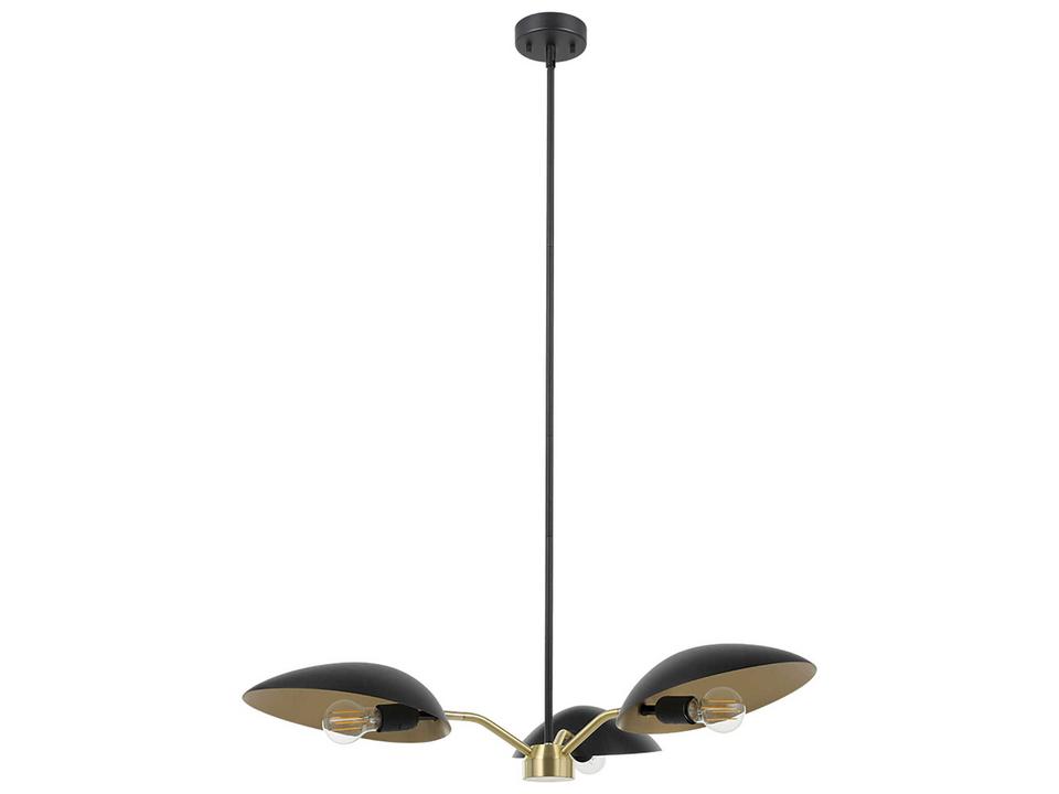 Lindmoor 3-Light Black Dome Chandelier