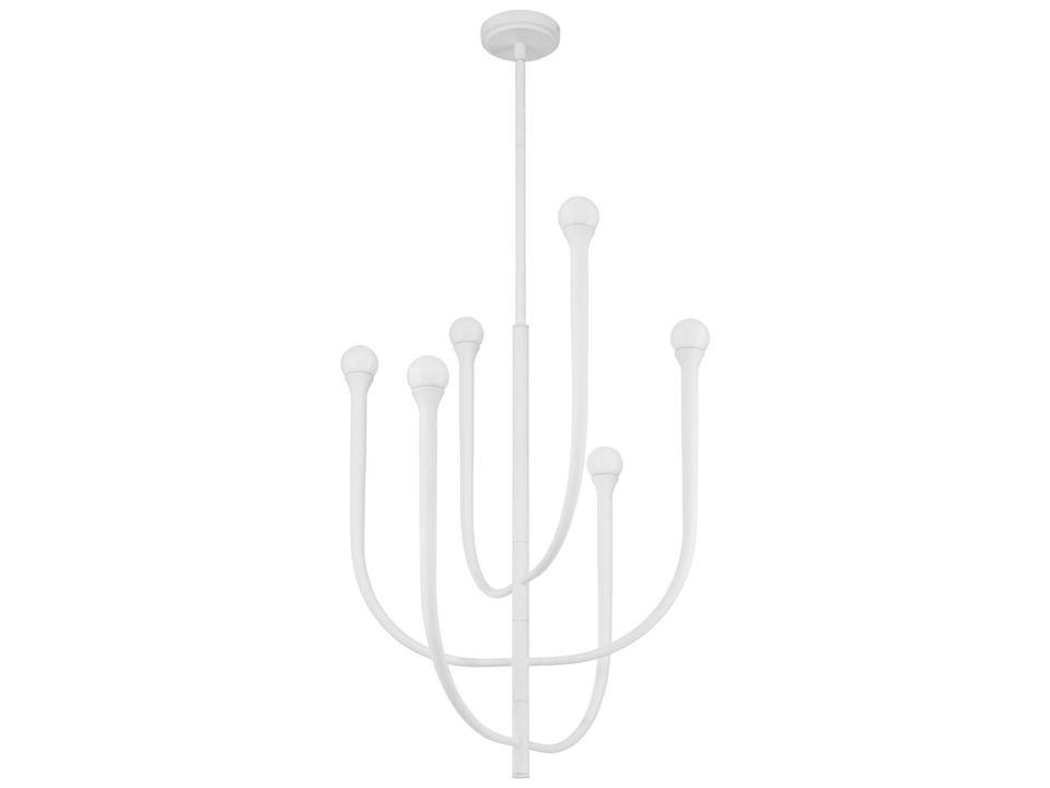 Dahlia 6-Light Plaster White Chandelier