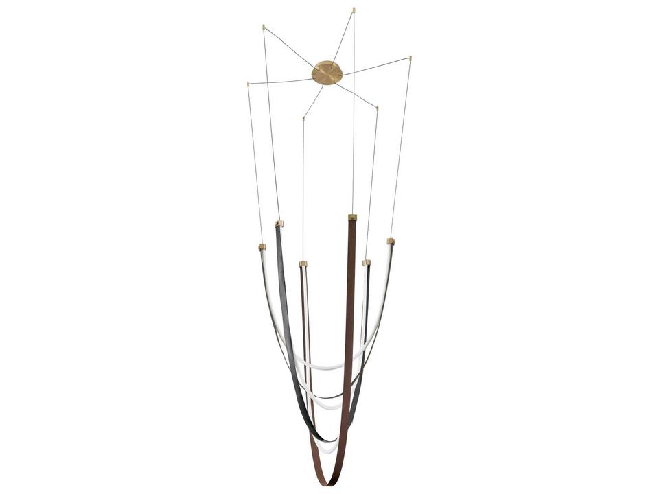Ayers 3-Light Champagne Gold Black Brown Linear Chandelier