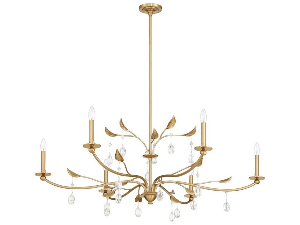 Presley 6-Light Champagne Gold Clear Traditional Chandelier