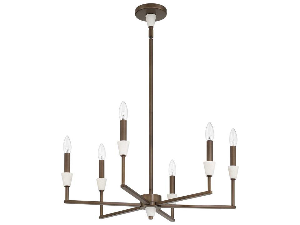 Montclair 6-Light Forged Bronze White Chandelier