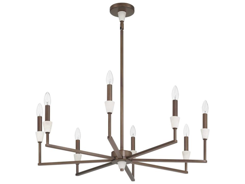 Montclair 8-Light Forged Bronze White Chandelier
