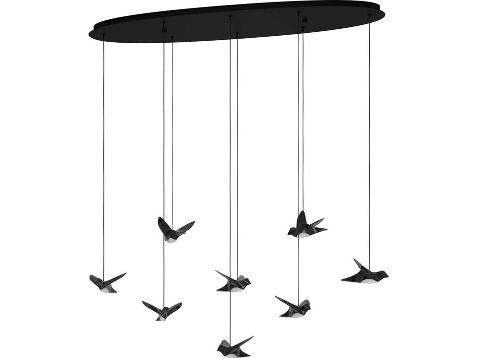 Paratebueno 8-Light Black Chrome Island Pendant