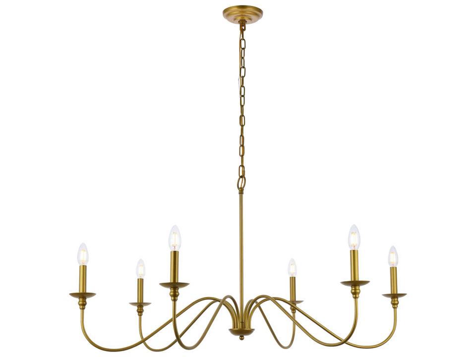 6-Light Rohan Chandelier in Brass