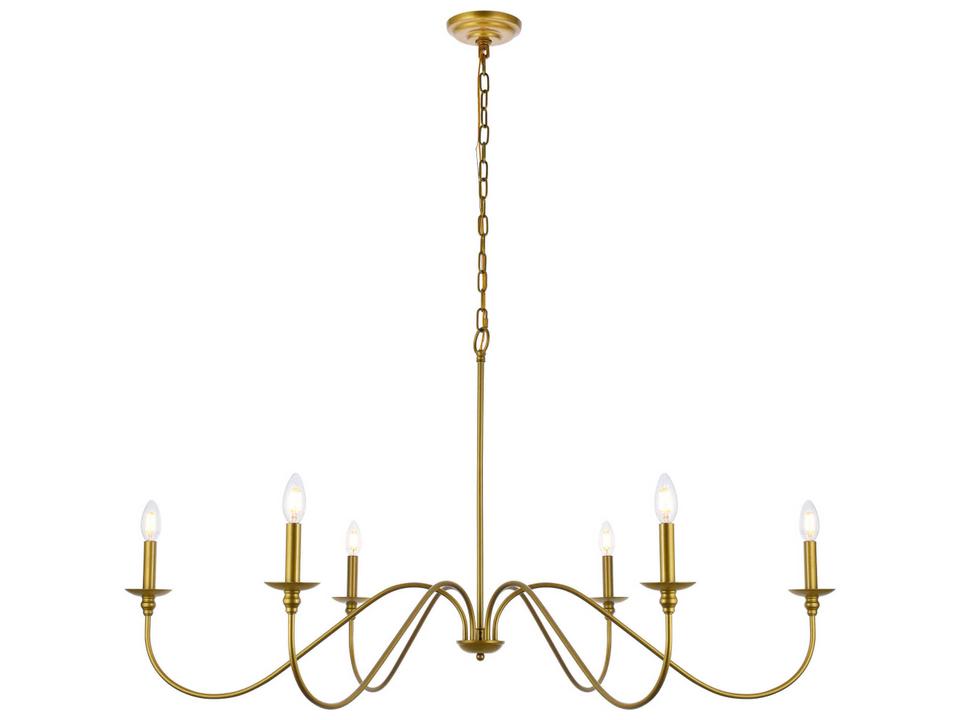 6-Light Rohan Chandelier in Brass