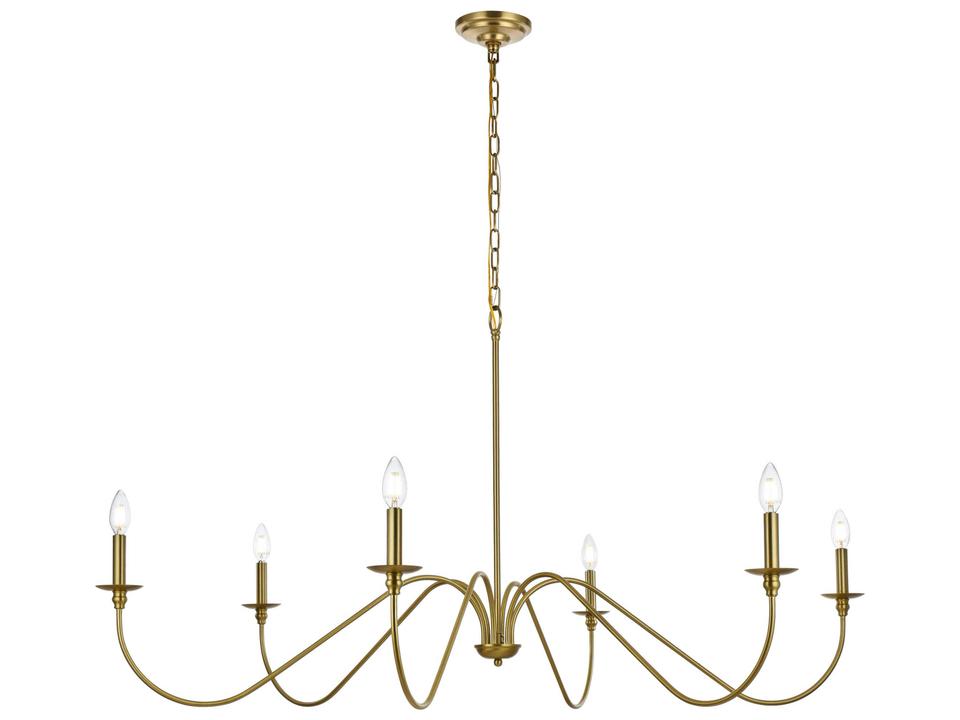 Rohan 6-Light Chandelier in Satin Gold