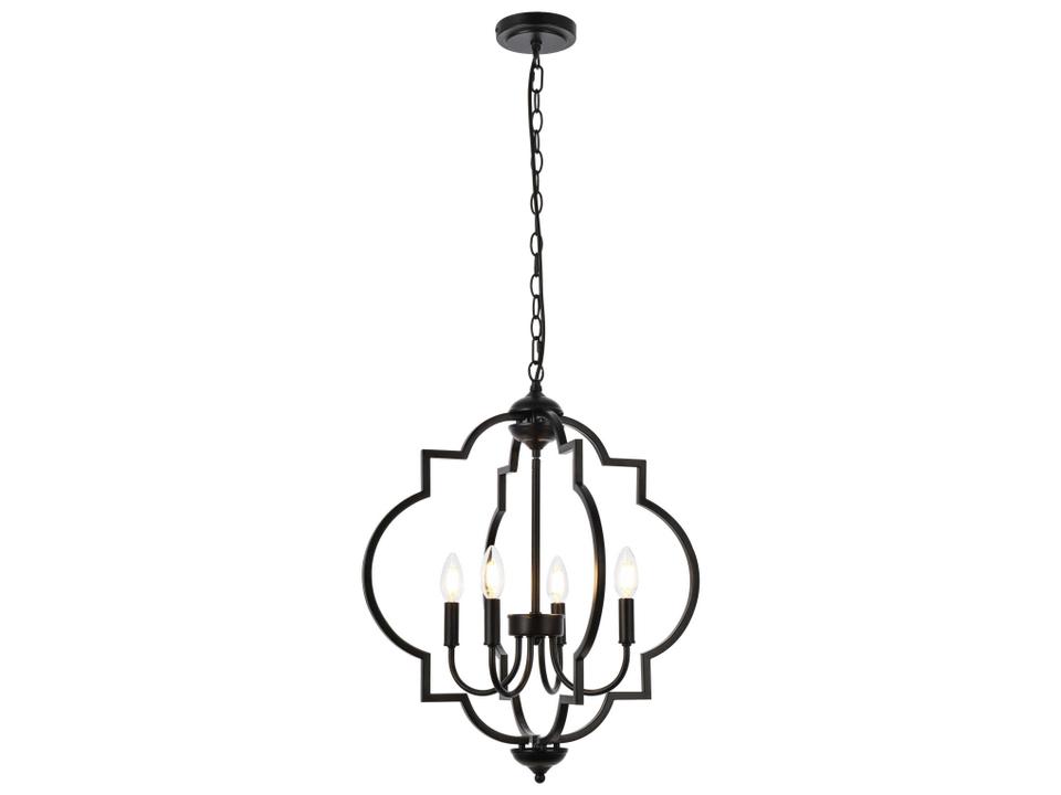 Sandara 4-Light Black Geometric Chandelier