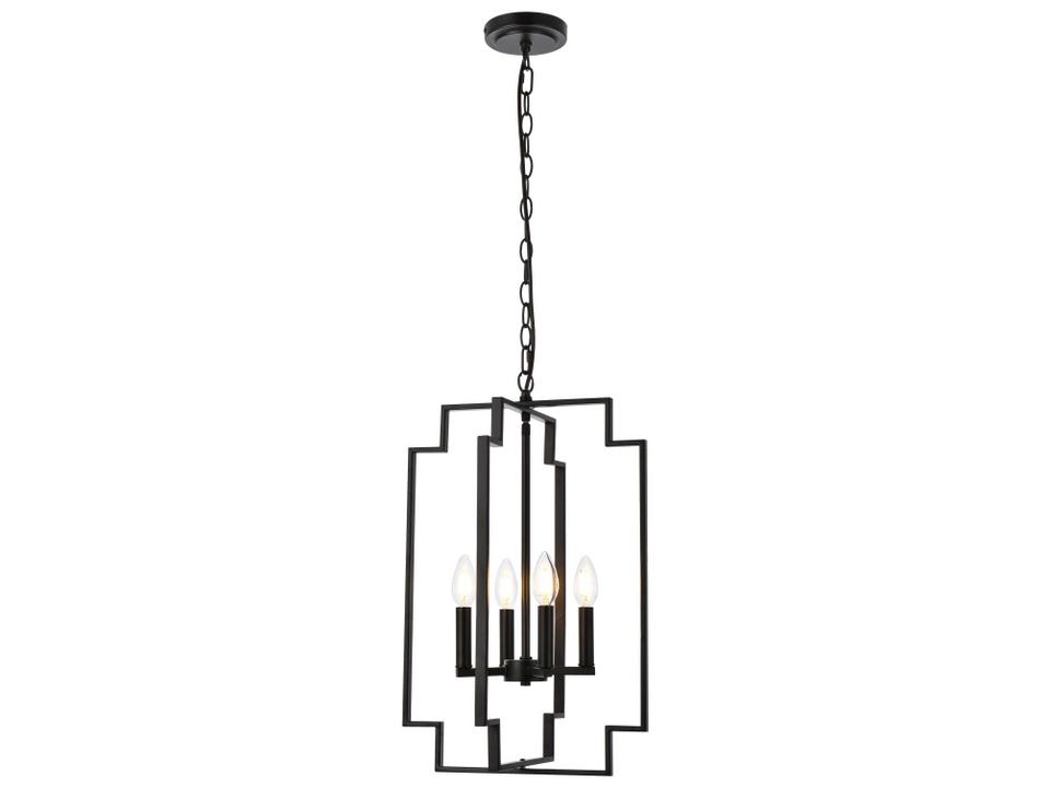 Rosenfeld 4-Light Black Metal Chandelier