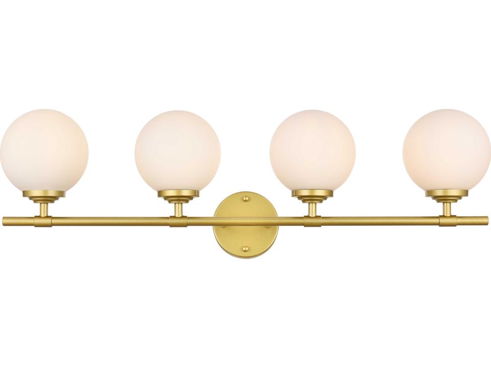 Ansley 4-Light Brass Glass Vanity Light