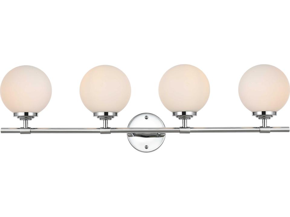 Ansley 4-Light Vanity Light in Chrome with Frosted Glass