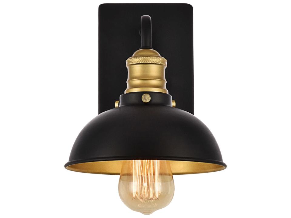 Anders 1-Light Wall Sconce in Black and Brass